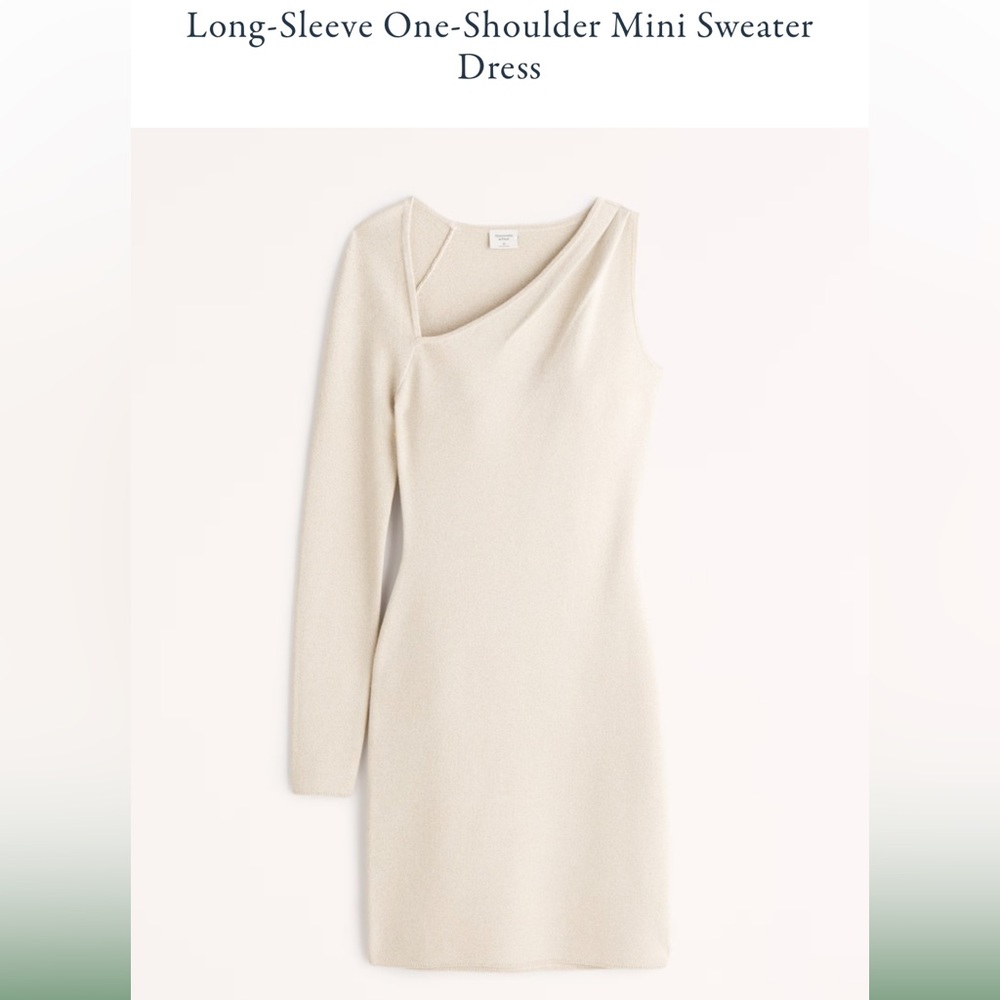 Abercrombie & Fitch Cream One-Shoulder Mini Dress